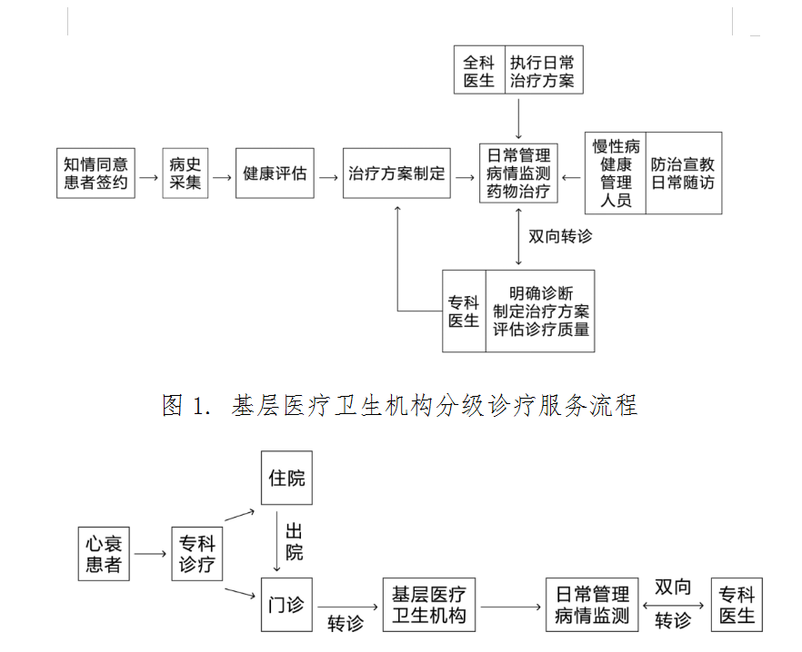 心力衰竭分級診療重點任務及服務流程圖 